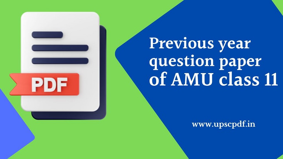 previous year question paper of amu class 11